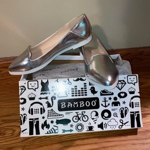 Silver Pointed-Toe Loafers